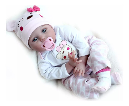 Muñeca Bebé Reborn De Silicona Y Algodón Niña 55cm Doll