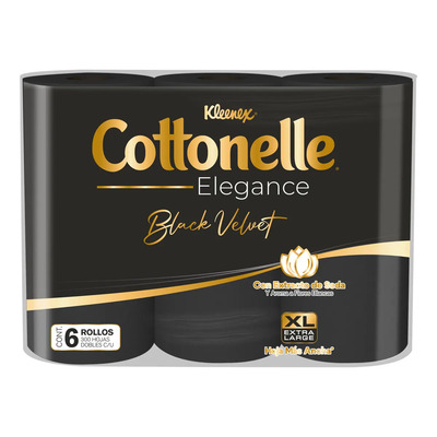Papel Higiénico Cottonelle Elegance Black X6 Rollos Kleenex | MercadoLibre