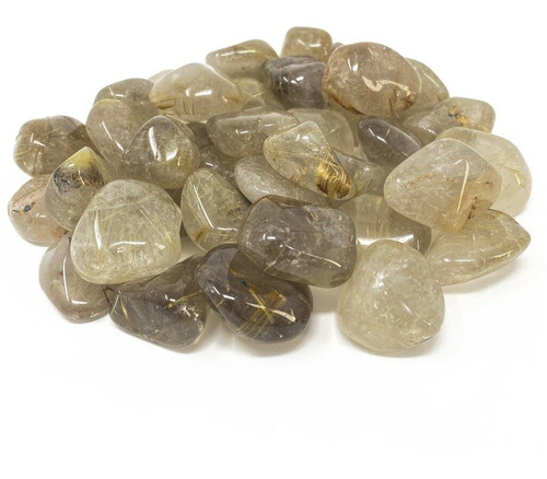Quartzo Rutilado Pedra Natural Rolada 100g Semi Preciosa