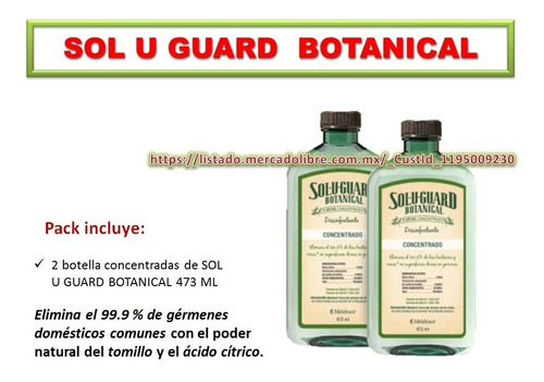 2 Sol U Guard Botanical Desinfectante Concentrado Melaleuca 
