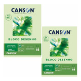 2 X Blocos Papel Canson Desenho 200 Branco 200g A4 20 Folhas