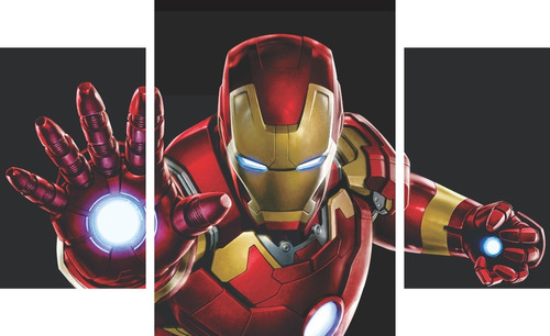 Cuadro Iron Man Triptico Diseño Nuevo - Envío Gratis