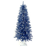 Árbol De Navidad Delgado Azul Real De 7 Pies Preiluminado Co