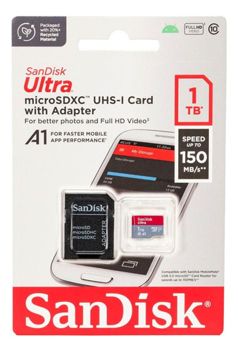 Memoria Micro Sd Sandisk Ultra A1 1tb Sdxc Clase 10 150mbs
