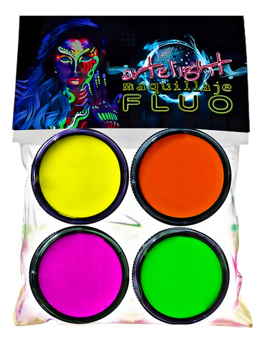 Maquillaje Artistico Multicolor Fluo X4u