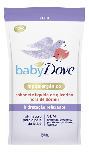 Sabonete Líquido Baby Dove Hidratação Relaxante Refil 180ml