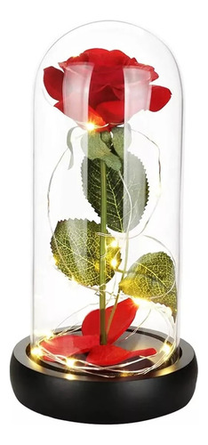 Lampara Flor Rosa Eterna Artificial Regalo Decoracion + Caja