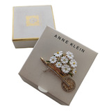 Broche Prendedor Pin Carreta De Flores Anne Klein 