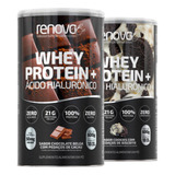 Kit 2 Whey Protein Renova Be Ácido Hialurônico Suplemento Sabor 1 Chocolate - 1 Cookies