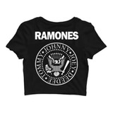 Cropped Blusinha Da Moda Ramones Camisa Rock I Envio Rápido