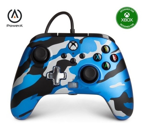 Control Alámbrico Powera Para Xbox One Color Azul-blanco