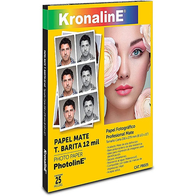 Papel Fotográfico Barita Mate Kronaline Carta Pb025 25 Hojas Color Blanco | MercadoLibre