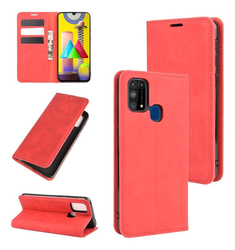 Funda Magnética De Piel Para Samsung Galaxy M31