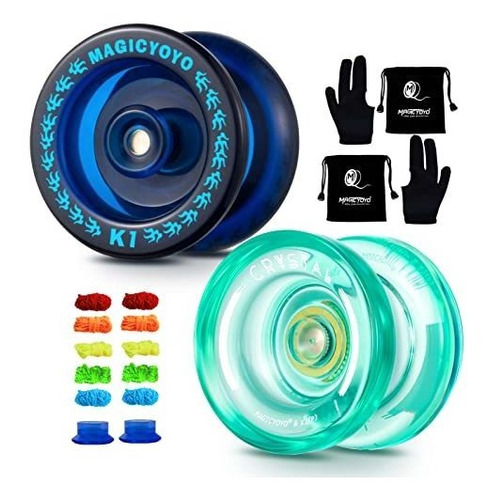 Yoyo Mágico Para Niños, Pack 2 Yoyos K1 Azul + K2 Cristal