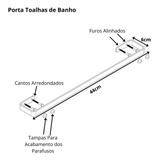 Porta Toalha De Banho Para Banheiro Branco Plus