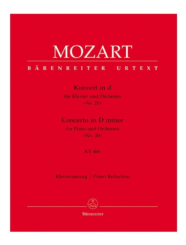 Concierto En Re Menor No.20, Kv 466 Para Piano Y Orquesta.