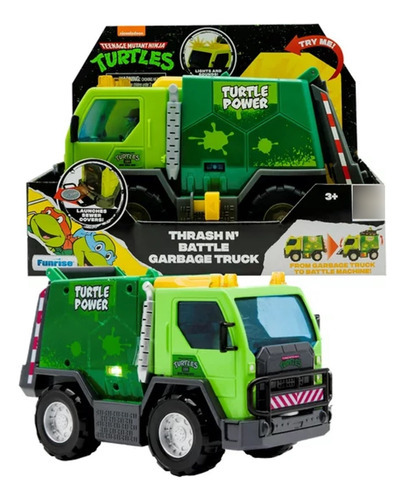 Tortugas Ninja Figura Camión De Basura Luz Sonido Batalla Personaje Camion De Basura Batalla Verde