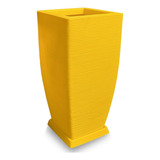 Vaso De Planta + Prato Grande Alto Polietileno 90x40 Amarelo