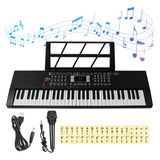 Teclado Piano Musicales Digital De 61 Teclas Con Micrófono