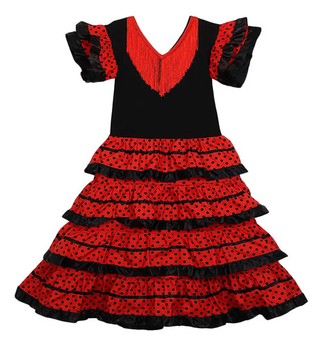 Vestido De Baile Español Con Borlas, Vestido Gitano, Diseño