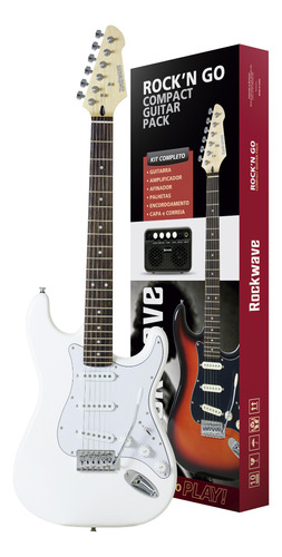 Kit Guitarra Rockwave Strinberg Strato Rgk50 Wh Branco
