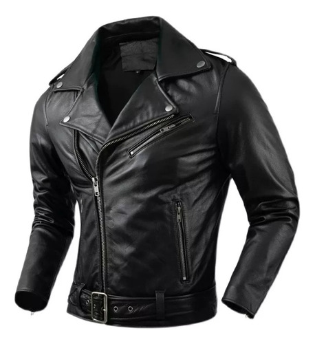 Jaqueta De Couro Masculina Motoqueiro Slim Super Promoção