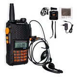 Radio Ht Walk Talk Dual Band Uhf Vhf Comunicador Uv-6r Baofeng 7w Preto