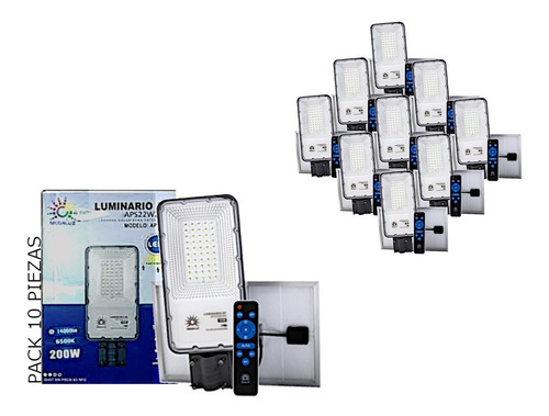 Lampara Led Solar Suburbana Publico Ip65 200w Caja 10 Piezas