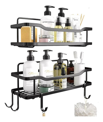 Organizador De Ducha Set X2 Repisa Baño Adhesivo Inoxidable