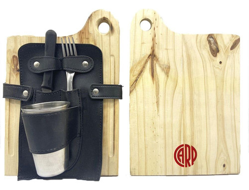 Set De Asado Con Funda Eco Cuero River Plate Logo Carp