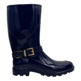 Bota De Lluvia Impermeable Para Dama Top Moda 7424 Azul