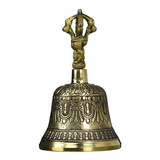 Campana Tibetana Con Dorje Y El Delantero - 5  De Bronce.