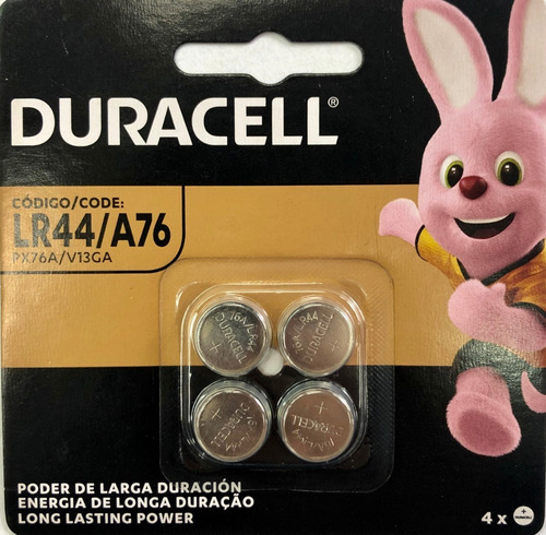 Bateria Duracell Lr44 A76 Px76a V13ga Cartela Com 4 Unidades