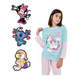 Pijama Nena Invierno Personajes Unicornio Stitch Scam Lady