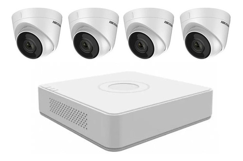 Kit Ip Poe Entry Hikvision Nvr 4 Canales + 4 Mini Domo 2mpx