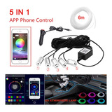 5 En 1 Luz Interior Del Coche Tira De Led 6m Rgb App Control