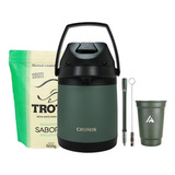 Kit Terere Garrafa Cronos + Copo + Bomba + Erva 500g - Verde