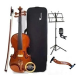 Kit Violino Eagle 3/4 Ve431 + Estante + Espaleira + Afinador