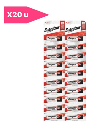 Pila Aa Energizer Pack X 20 Unidades Max E91 - Alcalinas