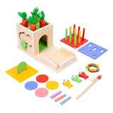 Bom Conjunto De Caixa De Brinquedos De Madeira Montessori