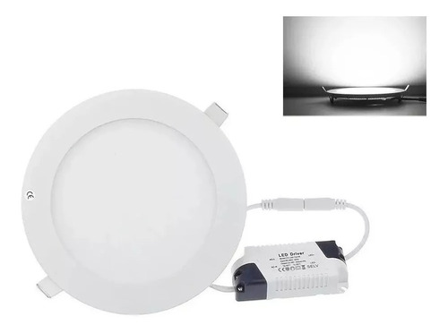 Foco Panel Plafón Led 18w Embutido Redondo Luz Frío/a18w