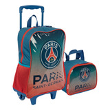 Kit Mochila Rodinha Lancheira Infantil Paris Saint Germain