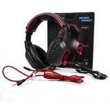 Auriculares Gamer Sades Sa818 Red Micrófono Pc Ps4 Celular Color Negro/rojo