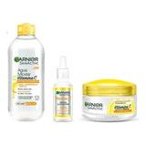 Kit Garnier Vitamina C Limpia-trata-hidrata C/gel Hidratante