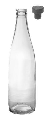 Botella De Vidrio Gaseosa 500 Cc Agua Tapon Burdeos X 60 Un