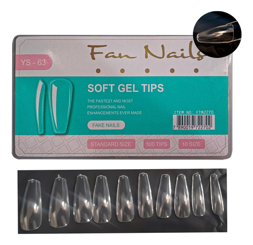 Unhas Postiças Tips De Gel Soft Gel Fan Nails  500 Peças