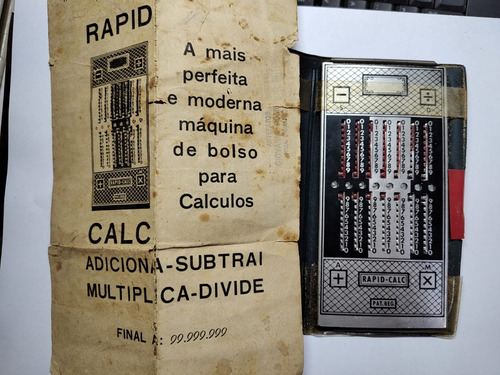 Antiga Calculadora De Bolso Rapid Calc Década 1950