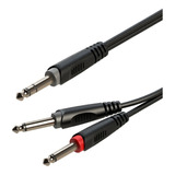 Cable Plug 6,5 Estereo A 2 Plug 6,5 Mono 2 Metros Roxtone