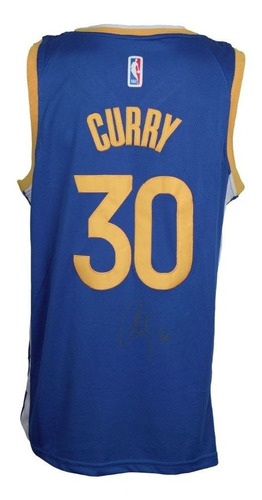 Stephen Curry Playera Firmada Golden State Warriors Azul