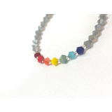 Por Mayor, Pulseras De Plata 7 Chakras En Gris X 5 Unidades